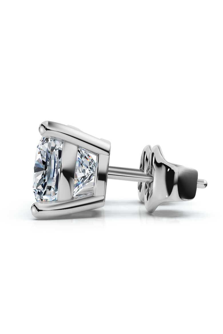 2Ct TW Cushion Diamond Studs 14k Gold Lab Grown, Alternate, color, 14k White Gold