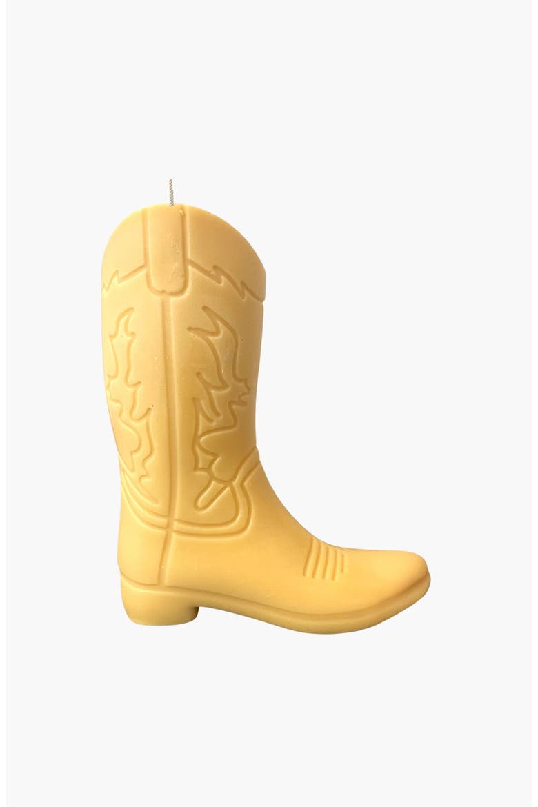 Cowboy Boot Candle, Main, color, Ivory