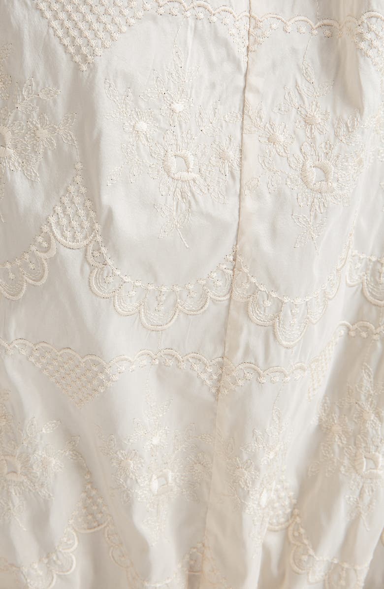 Simone Rocha Asymmetrical Embroidered Bubble Midi Dress, Alternate, color, 