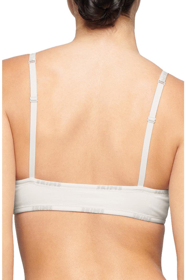 Scoop Neck Cotton Stretch Logo Bralette, Alternate, color, MARBLE