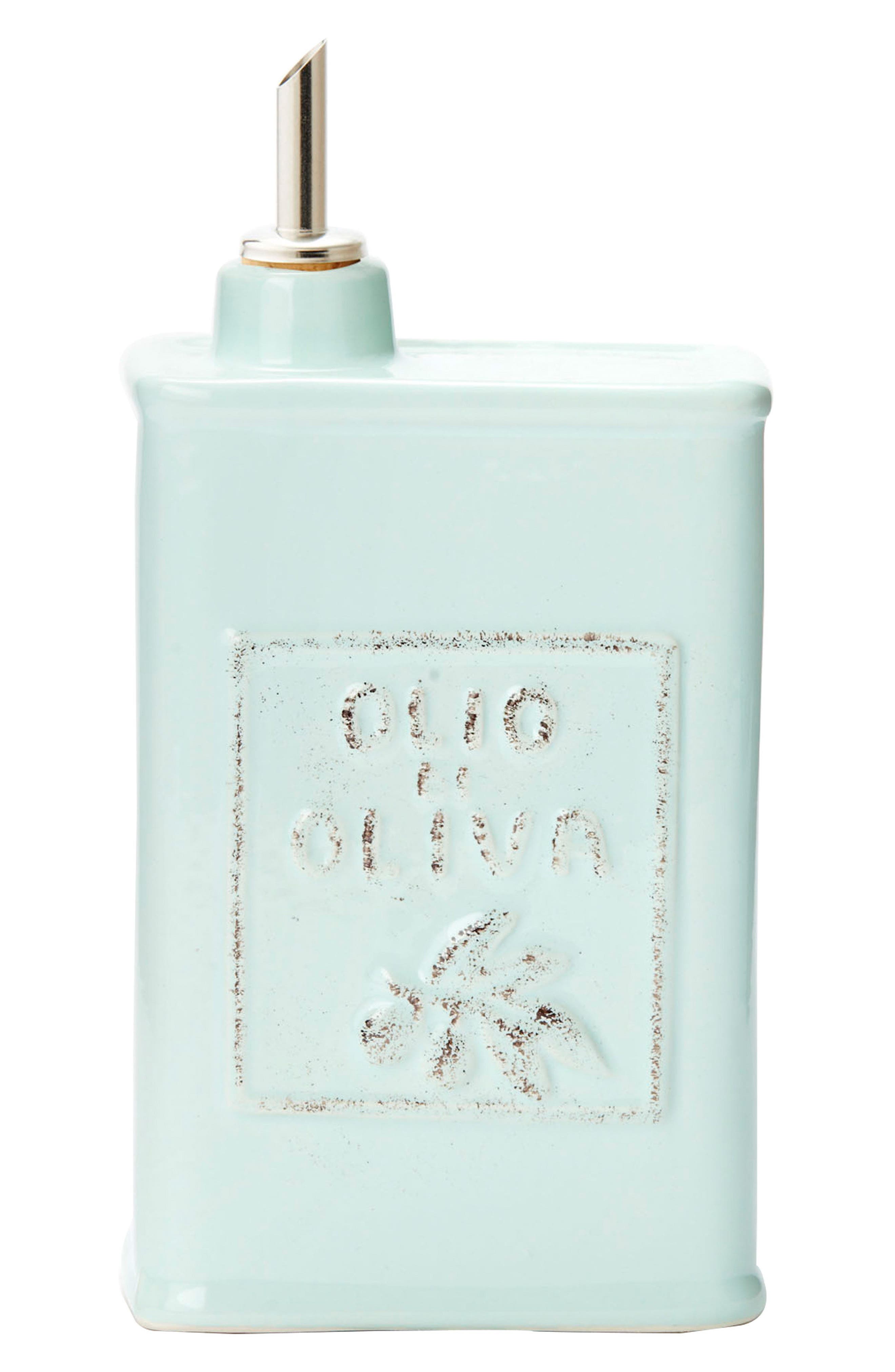VIETRI Lastra Stoneware Olive Oil Container in Aqua 