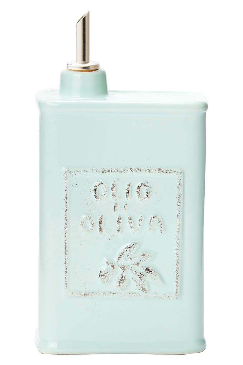 Lastra Stoneware Olive Oil Container, Main, color, AQUA