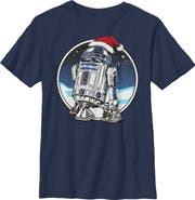 Star Wars Boy's Star Wars Christmas R2-D2 Santa Hat Graphic Tee
