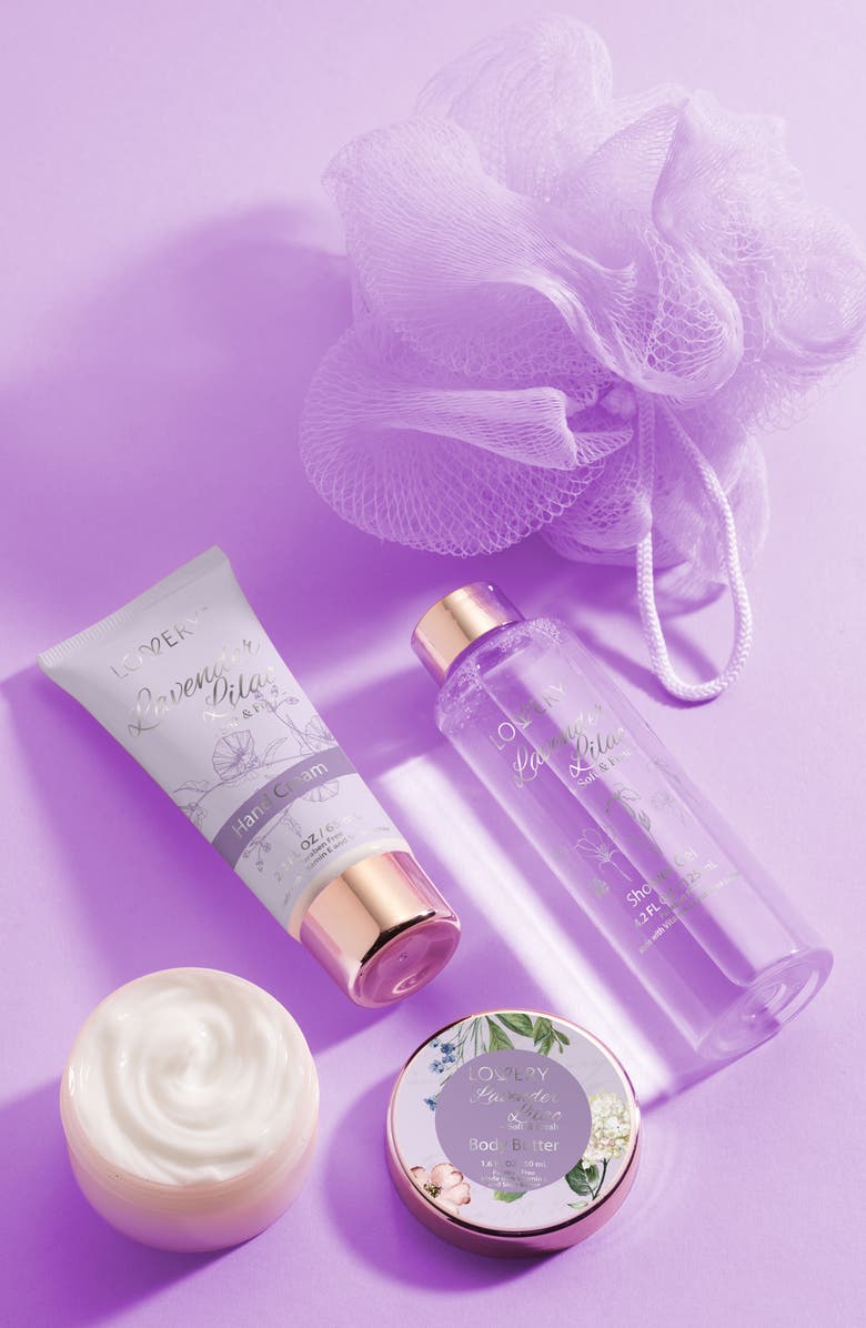 Lovery Lavender Lilac Home Spa Bat and Body Gift Set, Alternate, color, Lavender Lilac