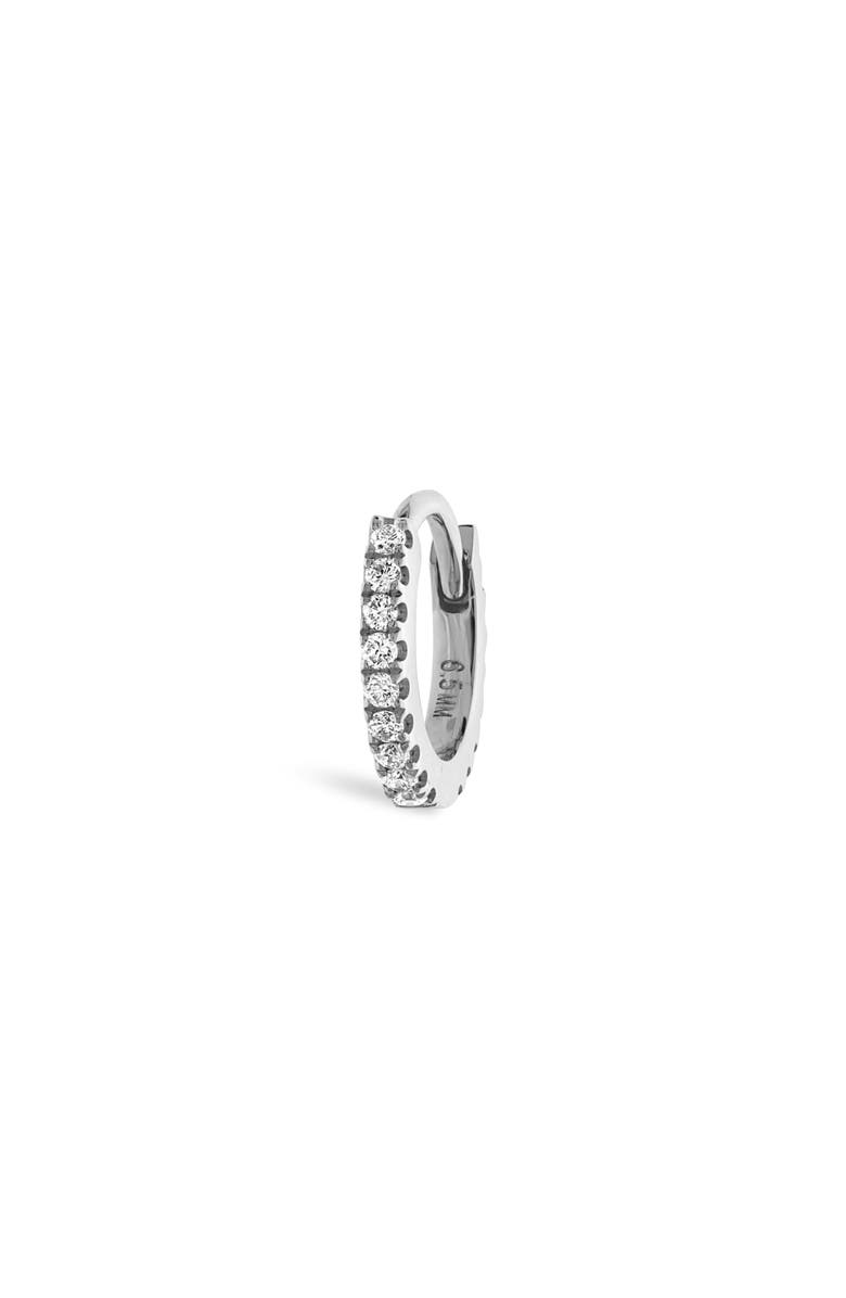 MARIA TASH Diamond Eternity Single Hoop Earring, Main, color, 18K White Gold/ Diamond