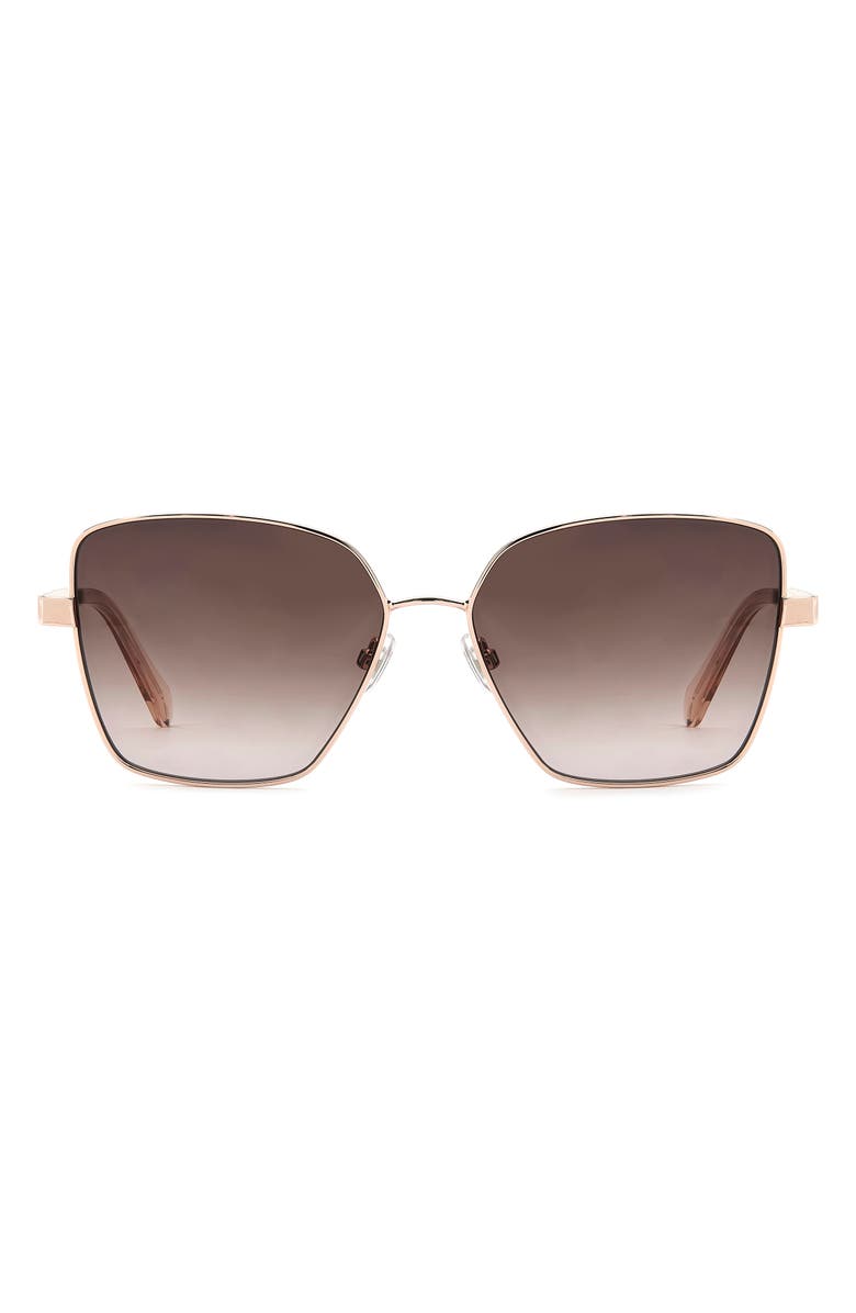 Fossil 57mm Gradient Square Sunglasses, Main, color, Red Gold/ Brown Sf