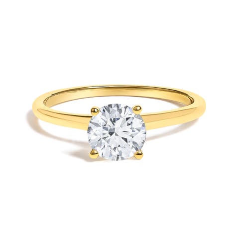 14K Gold 1 1/2 Cttw Round Lab Grown Diamond Solitaire Engagement Ring