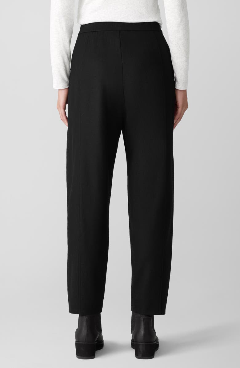 Eileen Fisher Pleated Wool Lantern Ankle Pants, Alternate, color, Black