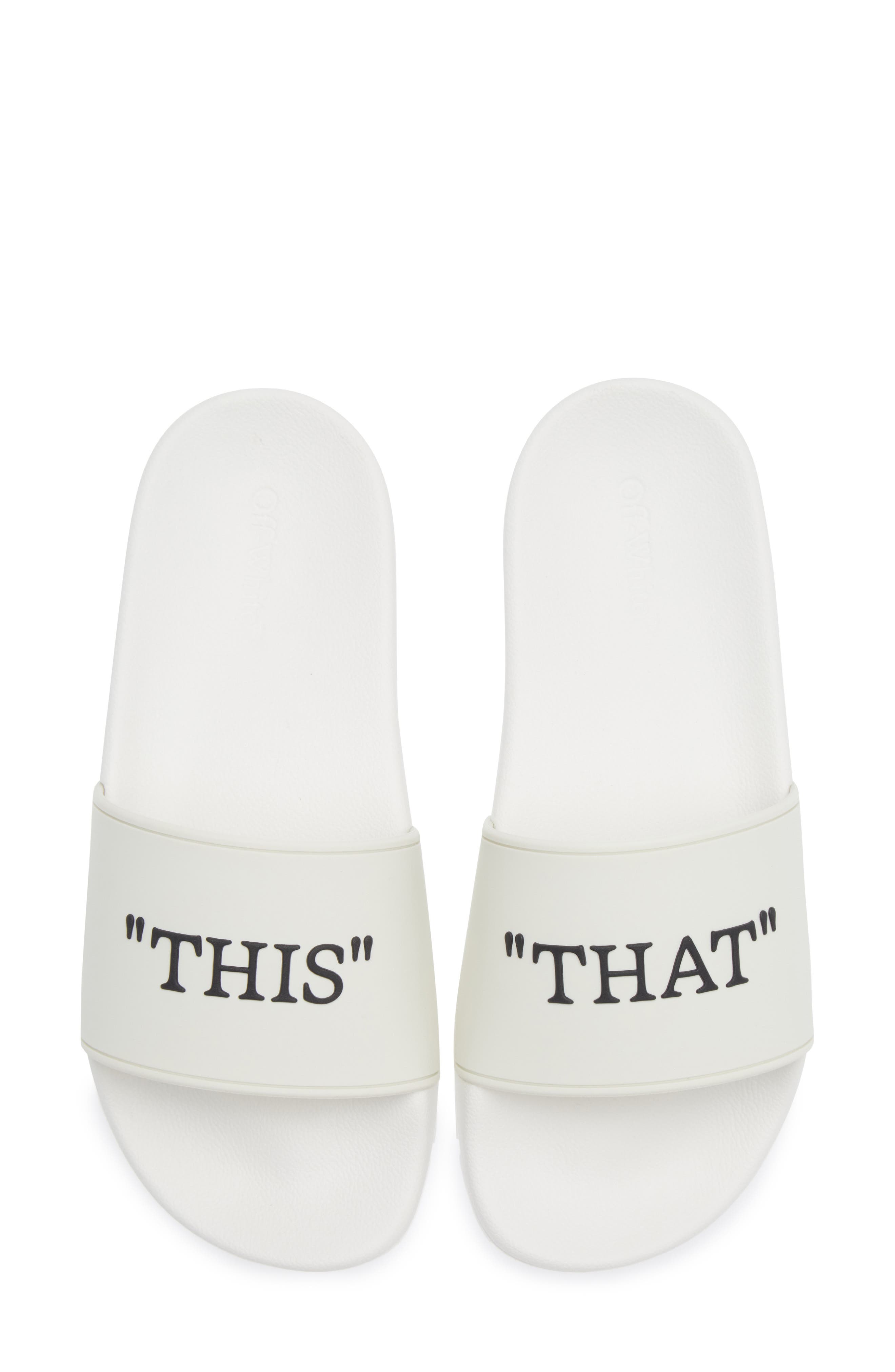 This That Slide Sandal, Alternate, color, WHITE - BLACK
