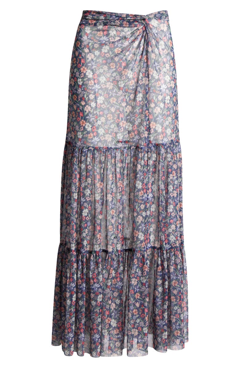 Hutch Sheer Cover-Up Maxi Skirt, Alternate, color, Navy Garden