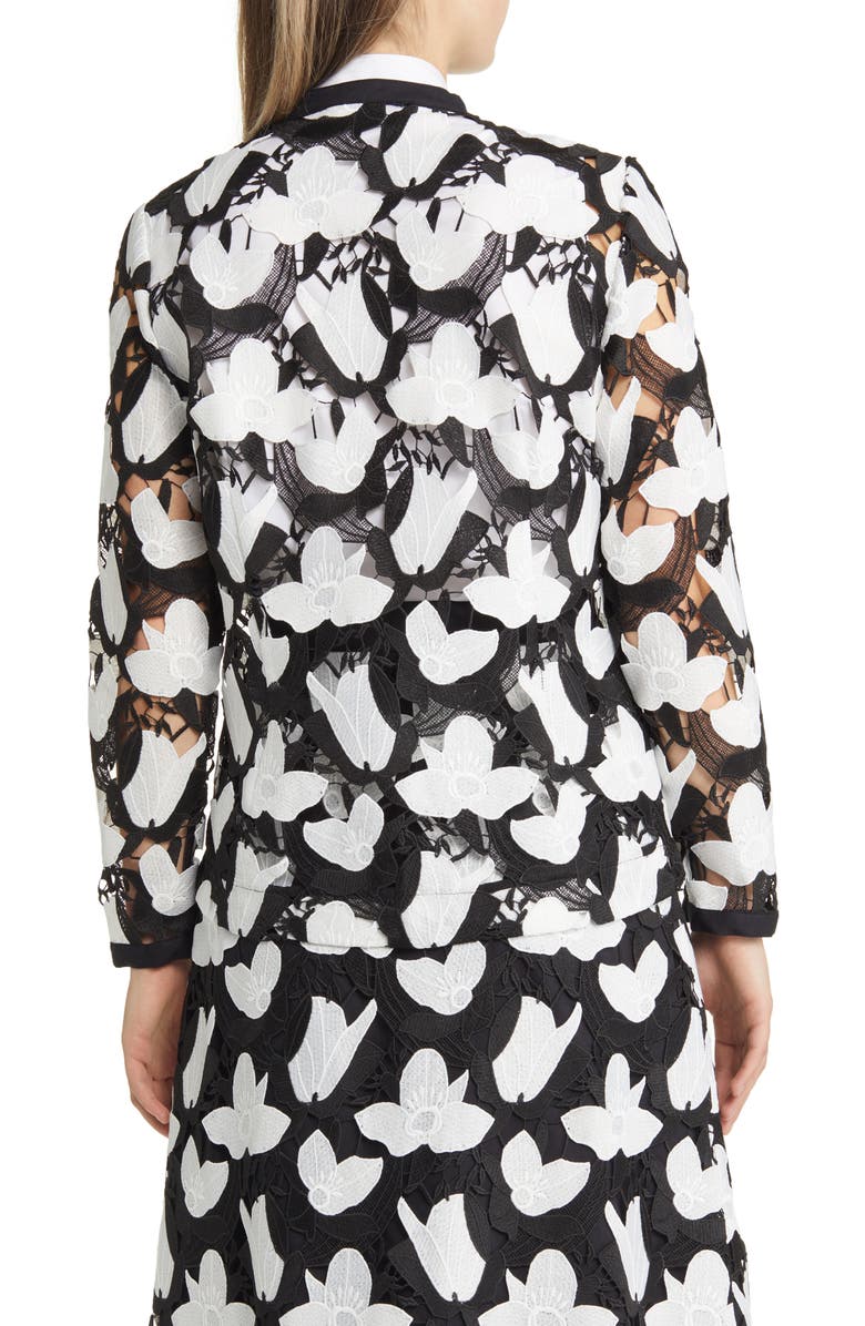 Ming Wang Floral Lace Open Front Jacket, Alternate, color, 