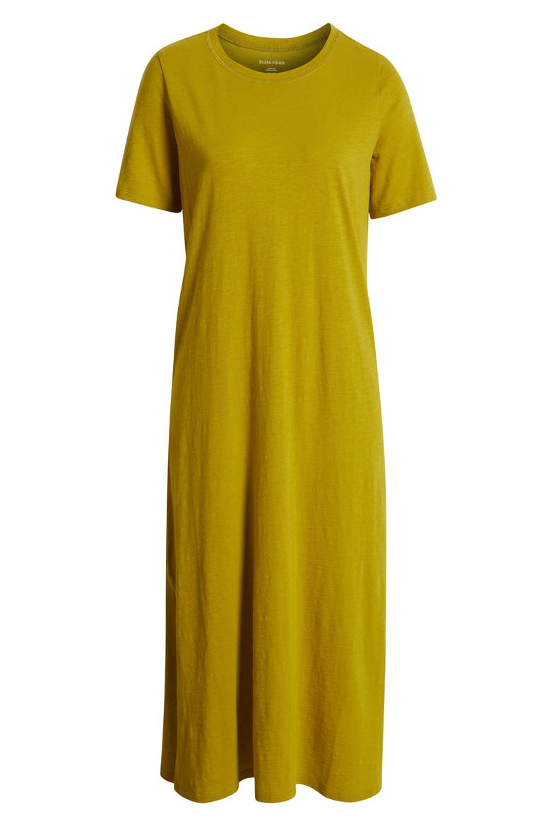 Creneck Organic Cotton Maxi T-Shirt Dress, Alternate, color, GOLDEN PEAR