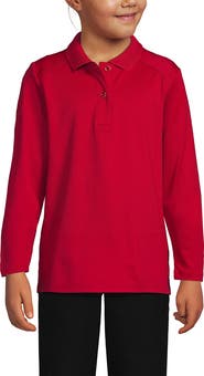 Lands' End School Uniform Girls Long Sleeve Feminine Fit Rapid Dry Polo Shirt