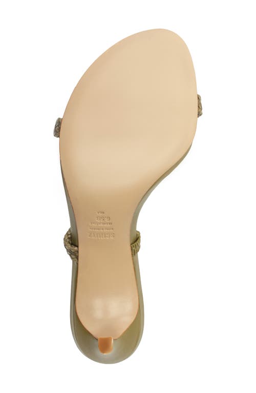 Shop Schutz Taliah Woven Strap Slide Sandal In Matcha