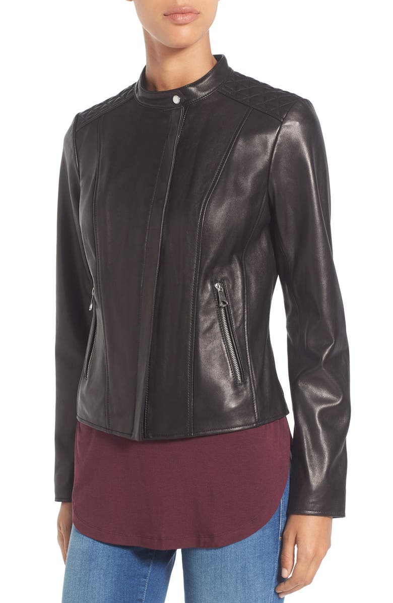 Marc New York by Andrew Marc 'Liv' Lambskin Leather Jacket, Alternate, color, 