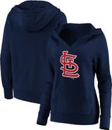 FANATICS Women's Fanatics Branded Navy St. Louis Cardinals Official Logo Crossover V-Neck Pullover Hoodie