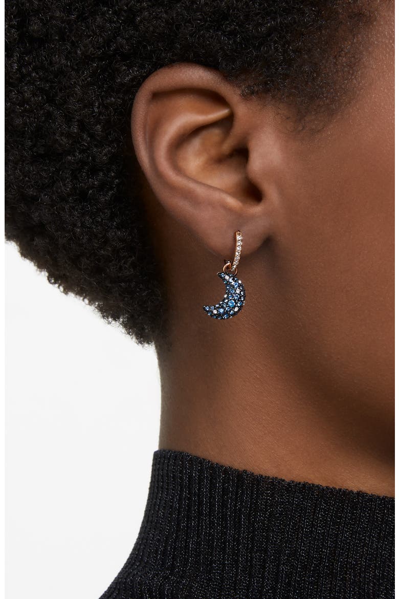 Sublima Luna Drop Earrings, Alternate, color, ROSE GOLD/BLUE