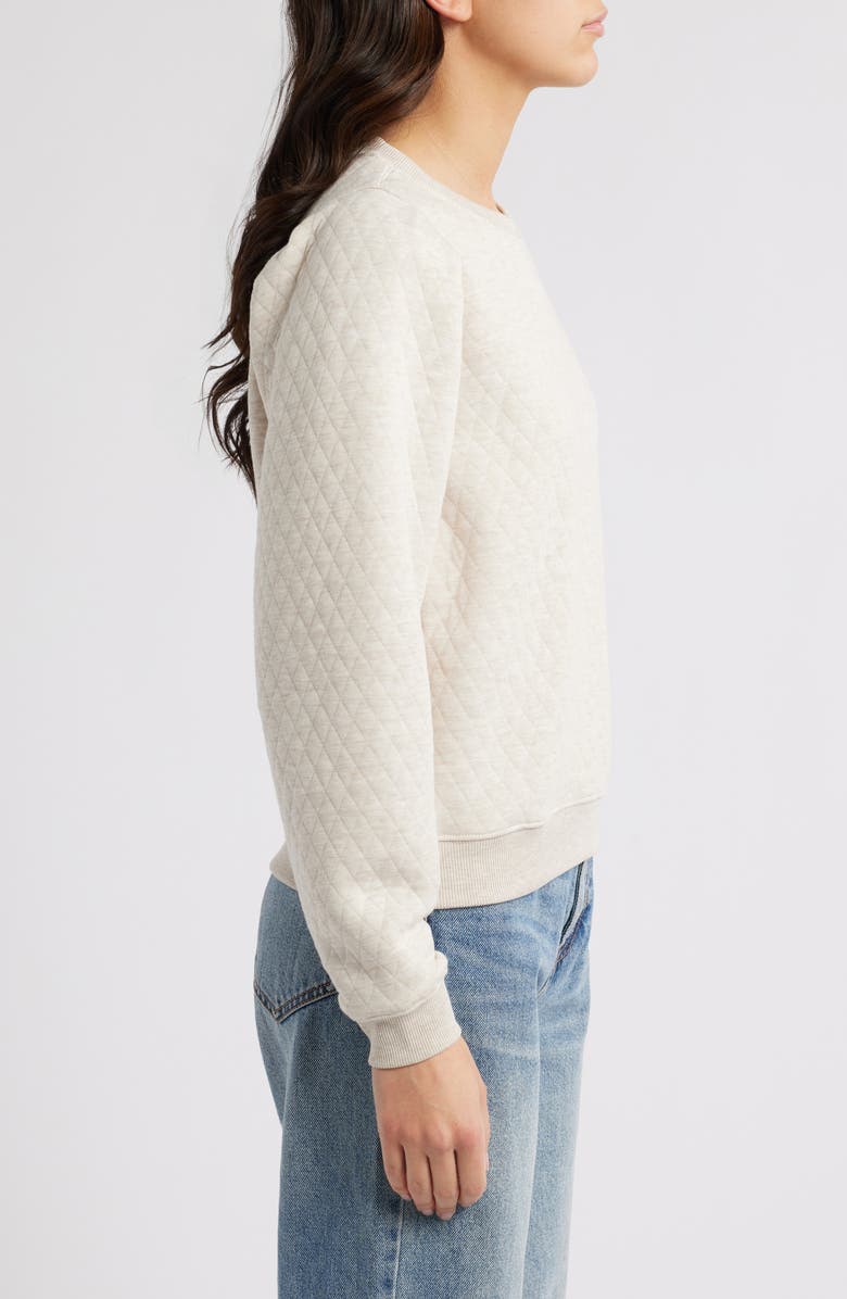 Marine Layer Corbet Quilted Sweatshirt, Alternate, color, Oat Heather