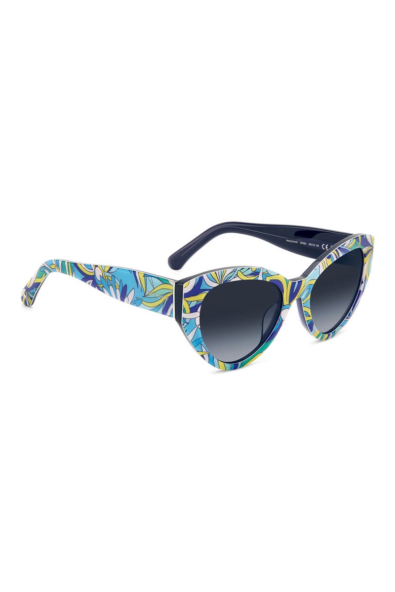 paisleigh 55mm gradient cat eye sunglasses, Alternate, color, BLUE PATTERN BLUE