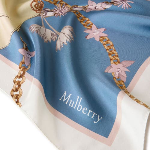 Mulberry Silk Lana Bag & Chains Square Scarf In Brighton Blue-blosso