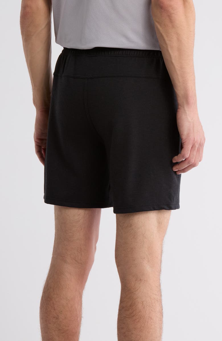 90 DEGREE BY REFLEX All Day Ace Scuba Knit 7-Inch Shorts, Alternate, color, Black