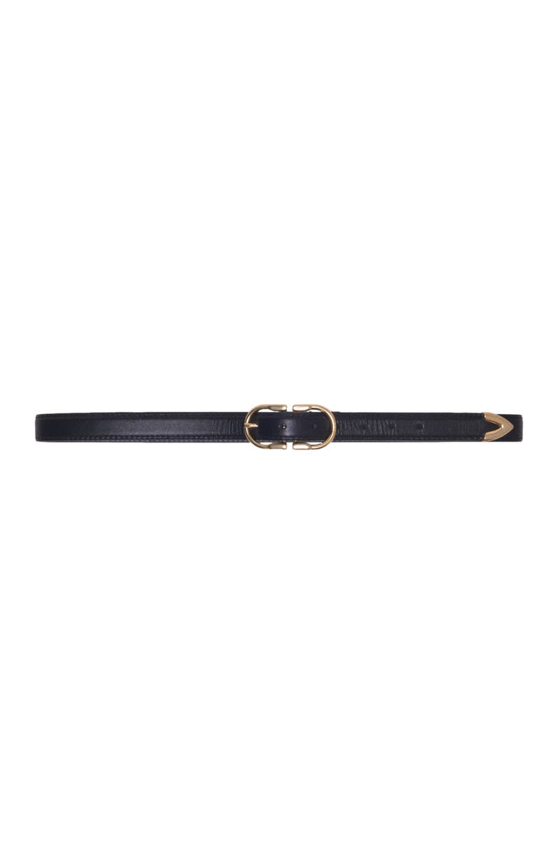 maje Double-buckle leather belt, Main, color, Black