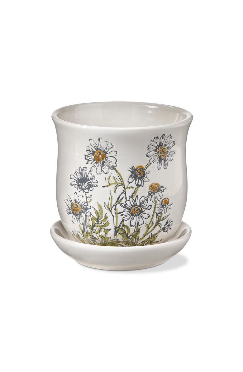 tag Chamomile Planter Set Multicolor Ceramic Garden Pots Easy Clean, Alternate, color, Multicolored