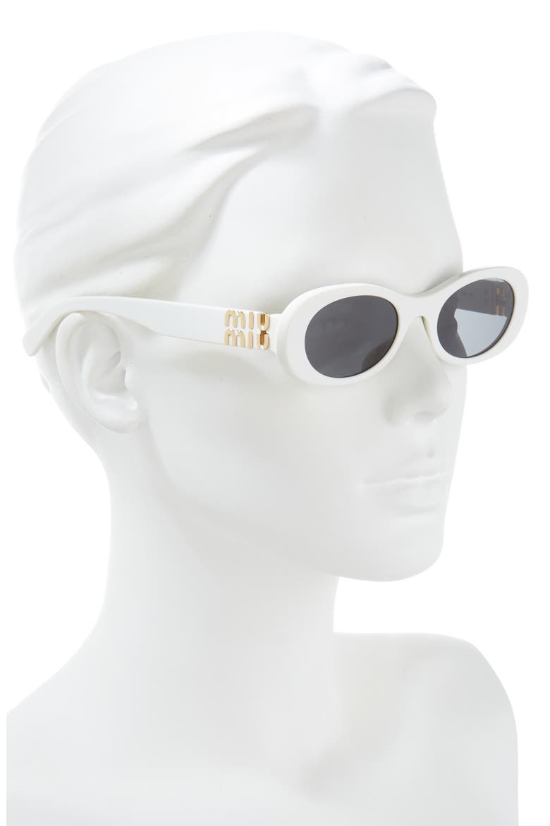 50mm Oval Sunglasses, Alternate, color, DARK GREY