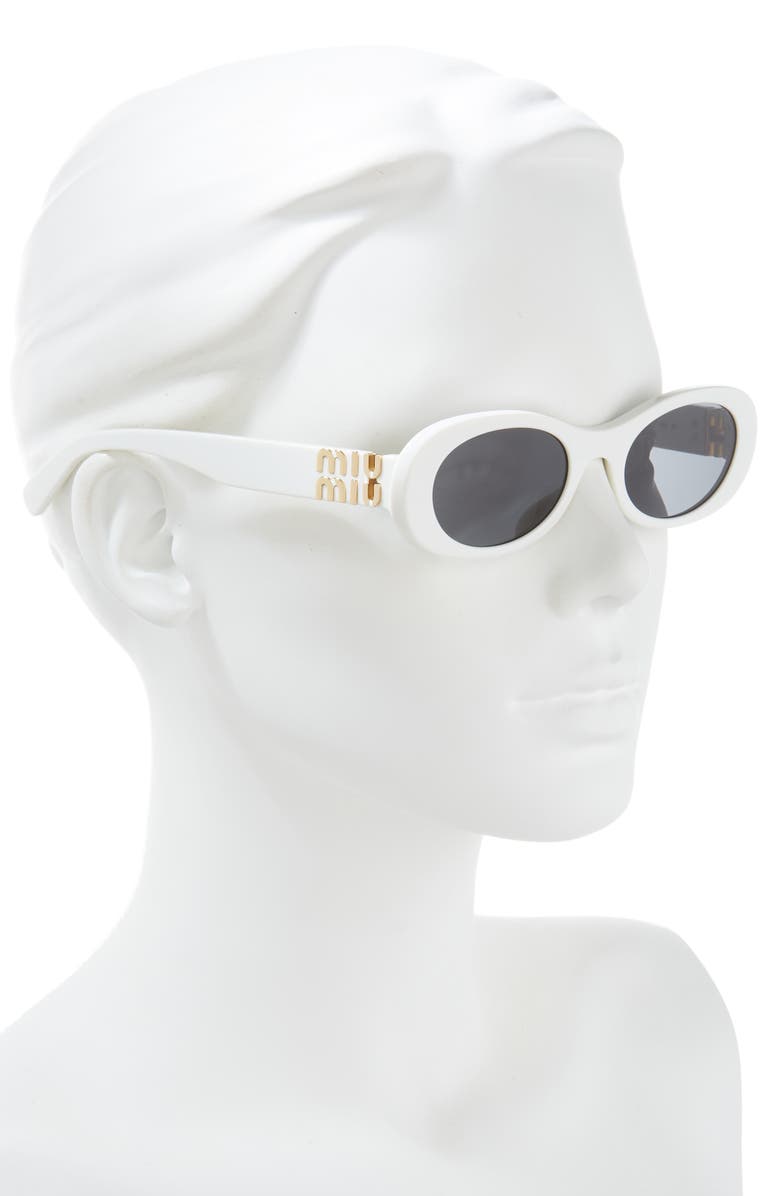 Miu Miu 50mm Oval Sunglasses, Alternate, color, Dark Grey