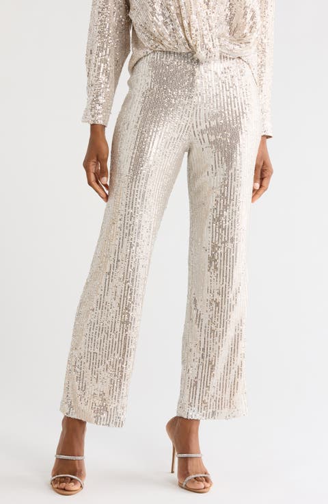 Disco Sequin Straight Leg Pants