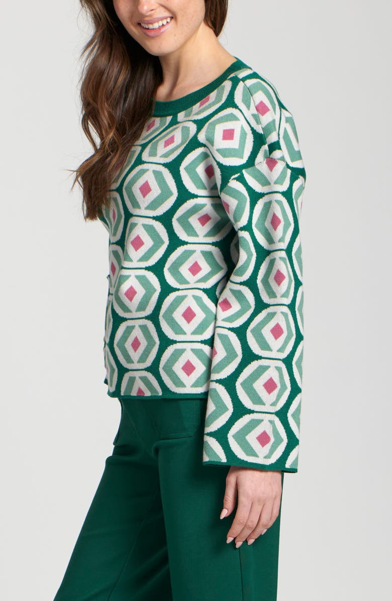 APNY Abstract Geo Sweater, Alternate, color, Emerald Green