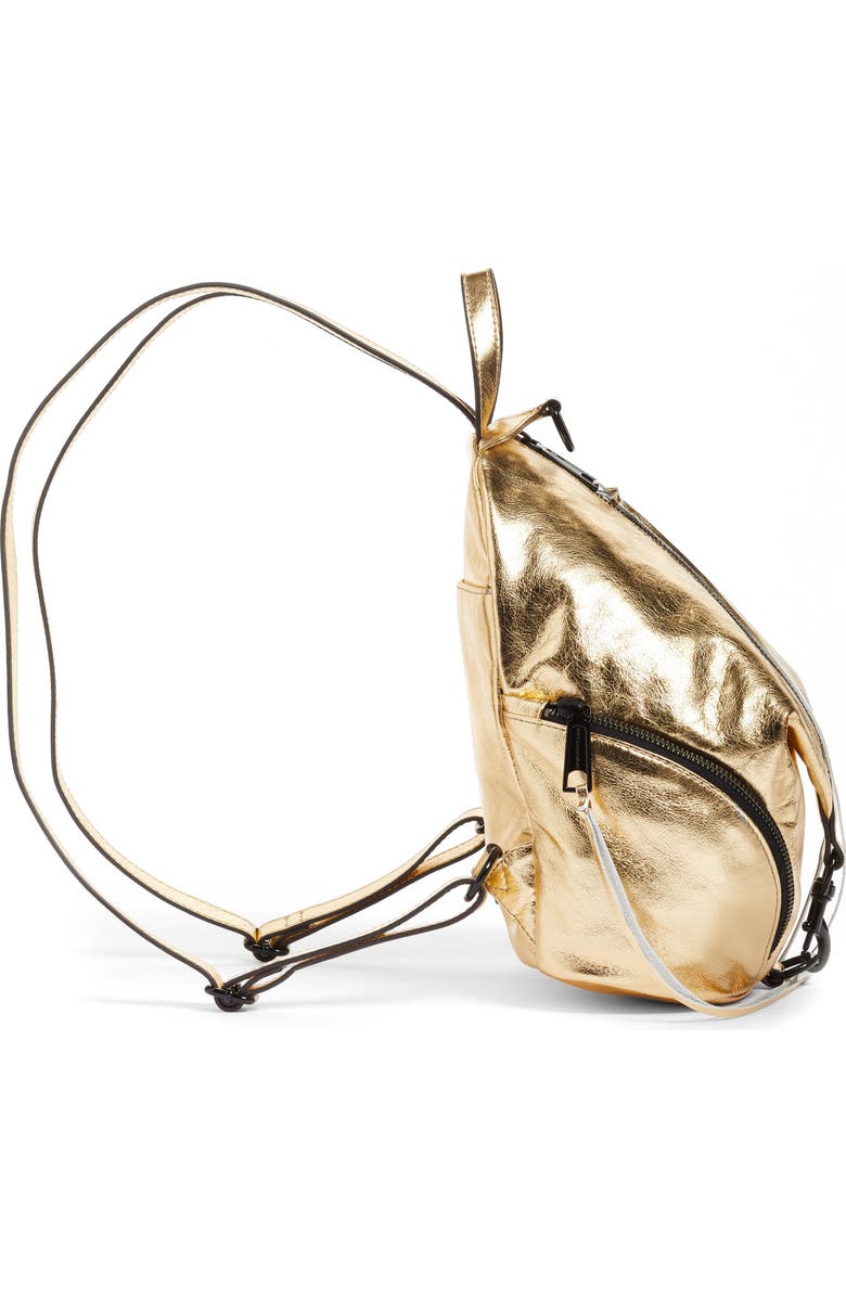 Rebecca Minkoff Medium Julian Metallic Leather Backpack, Alternate, color,