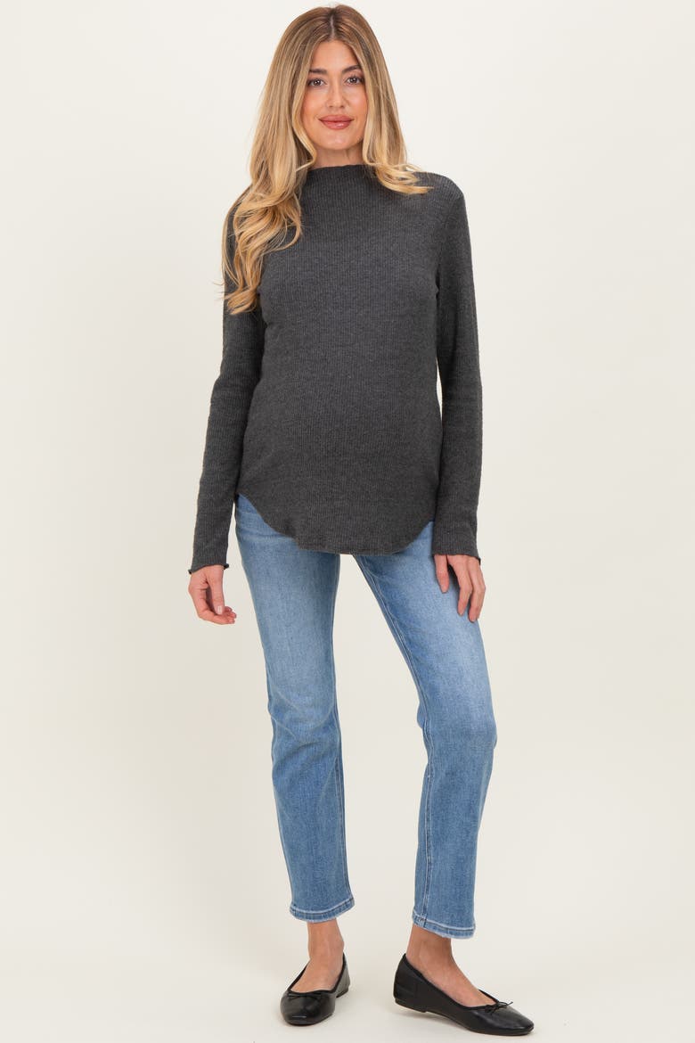 Ankle Slim Straight Leg Maternity Jeans, Main, color, Blue