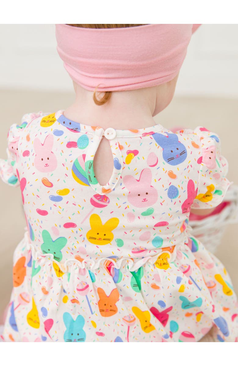 RuffleButts Baby Girls Knit Puff Sleeve Skirted Romper, Alternate, color,