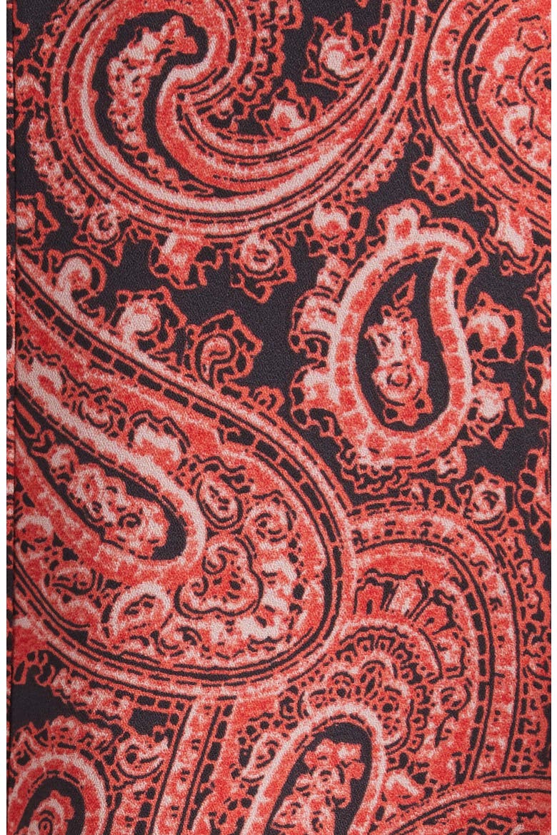 Joplin Hendrix Paisley Ruffle Detail Dress, Alternate, color, OBSIDIAN/ JASPER PINK