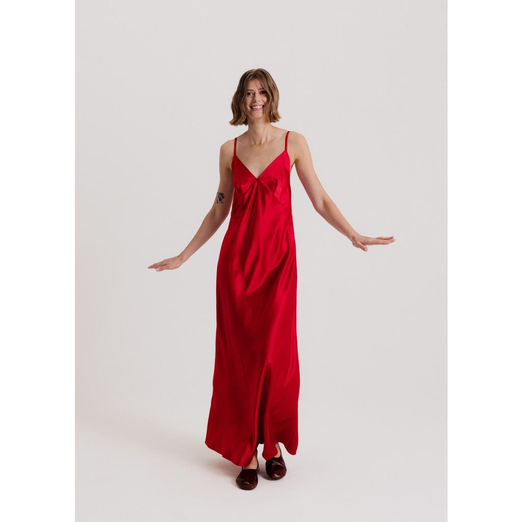 Alas 100 Silk Slip Maxi Dress in Red  product