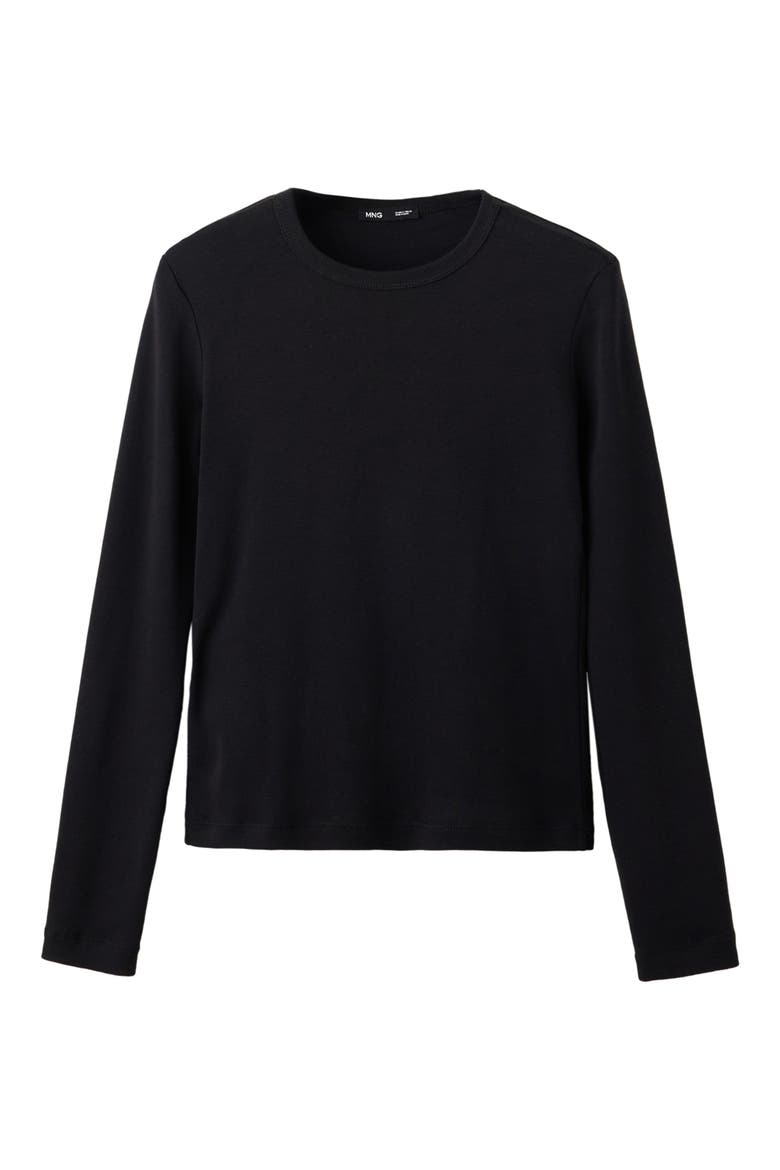 Fitted Cotton T-Shirt, Alternate, color, BLACK