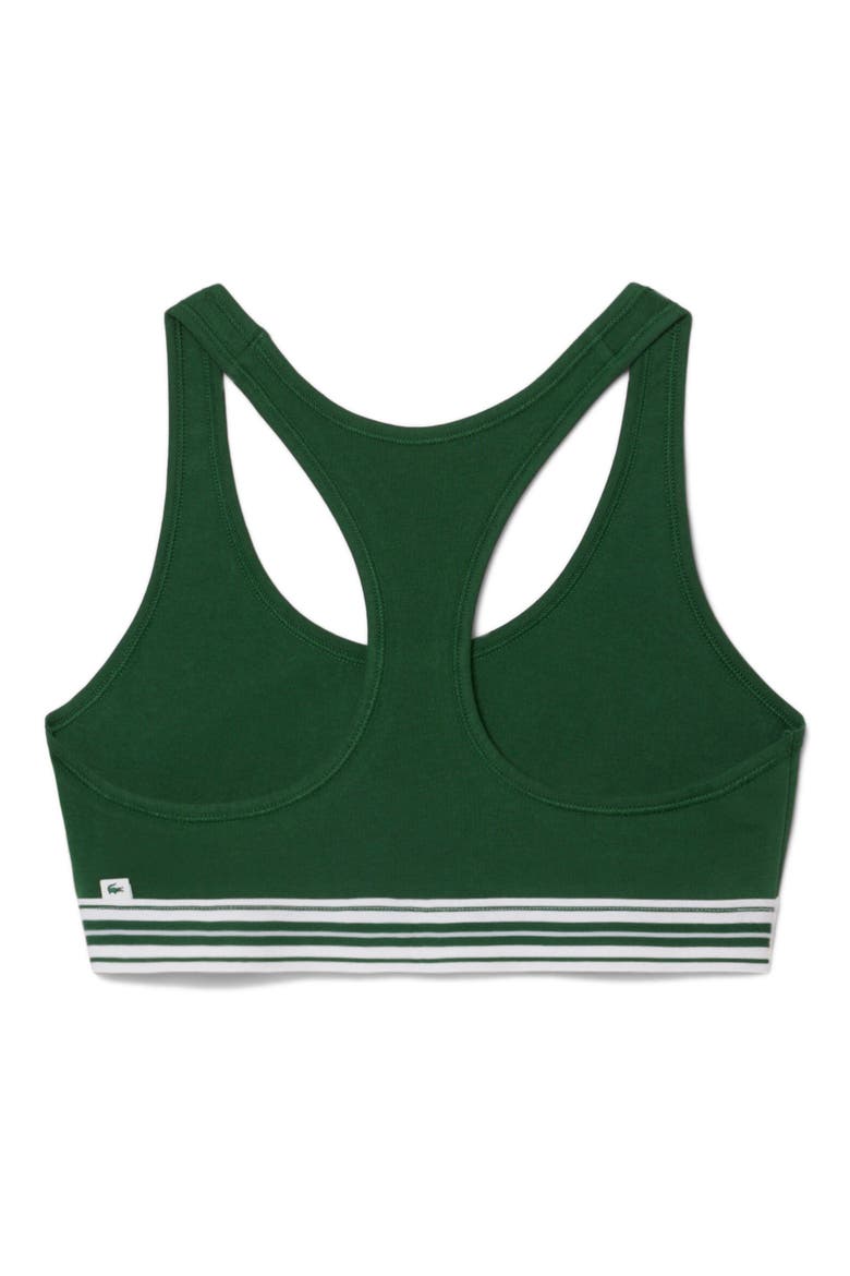 Racerback Padded Stretch Cotton Bralette, Alternate, color, GREEN