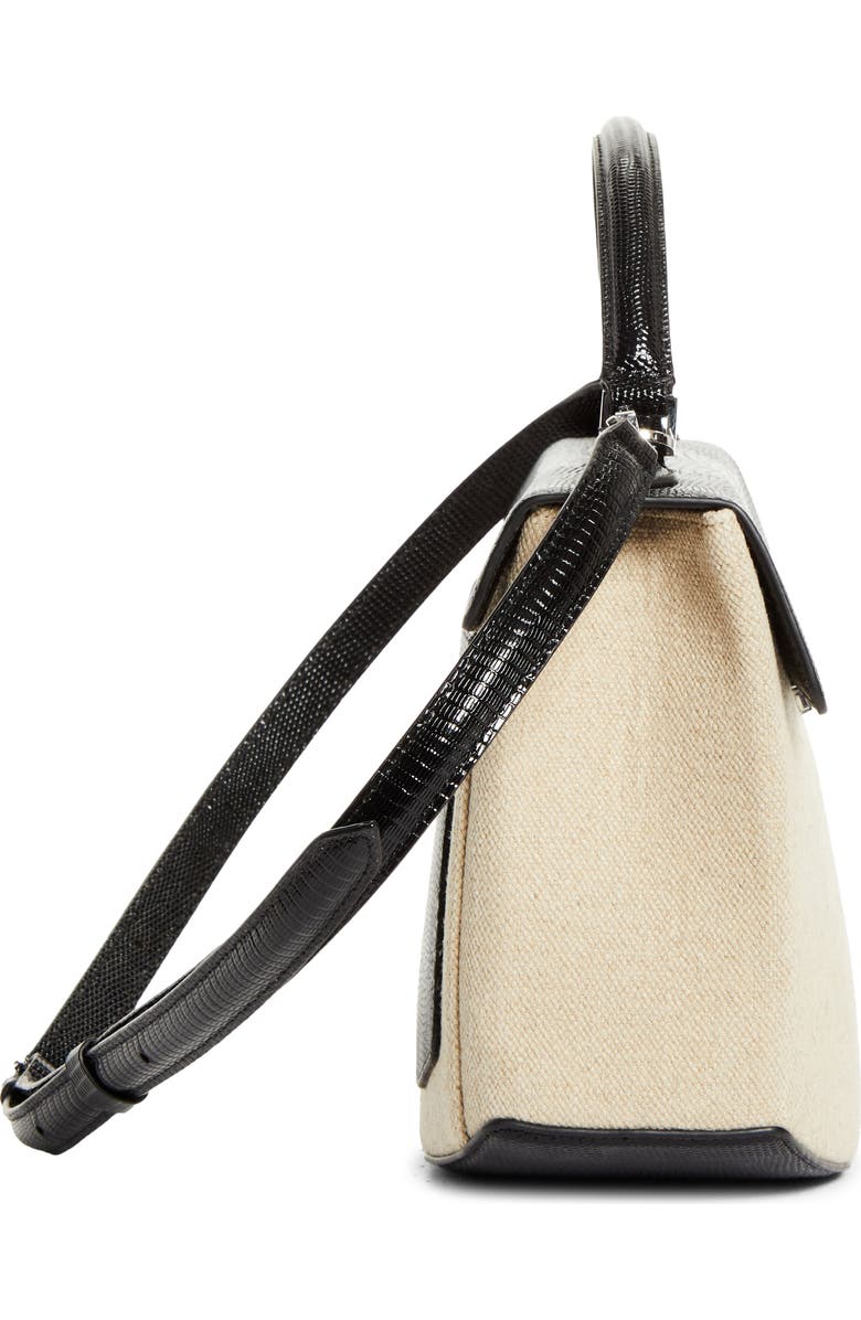 TOTEME Clip Canvas & Lizard Embossed Leather Top Handle Bag, Alternate, color,