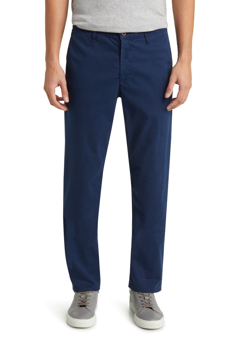 Kullen Flat Front Stretch Sateen Chinos, Main, color, AFTER MIDNIGHT