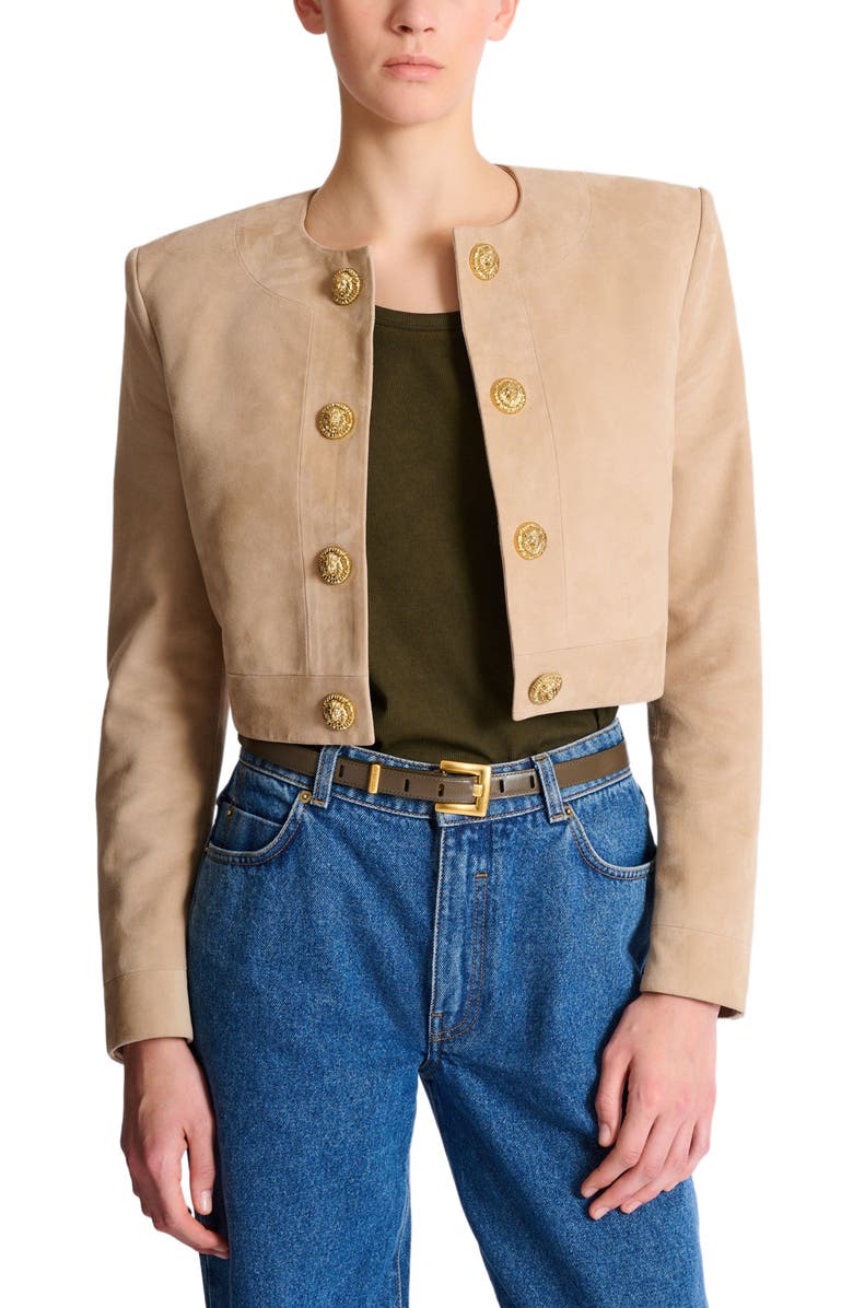 Balmain Anthem smooth leather belt, Alternate, color, Green