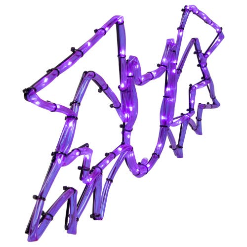 Northlight 23.5in Led Lighted Bat 4-function Halloween Window Silhouette In Purple