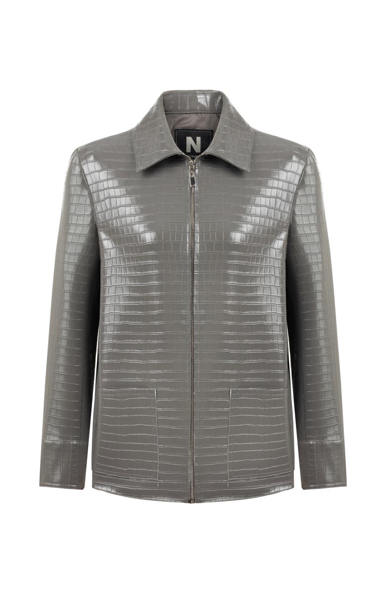 Nocturne Shirt Collar Faux Leather Jacket, Alternate, color,