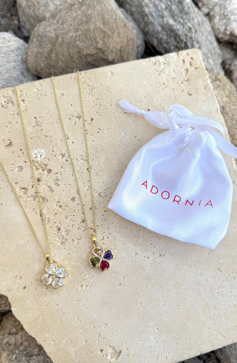 Adornia Set of 2 Clover Pendant Necklaces, Alternate, color, Gold