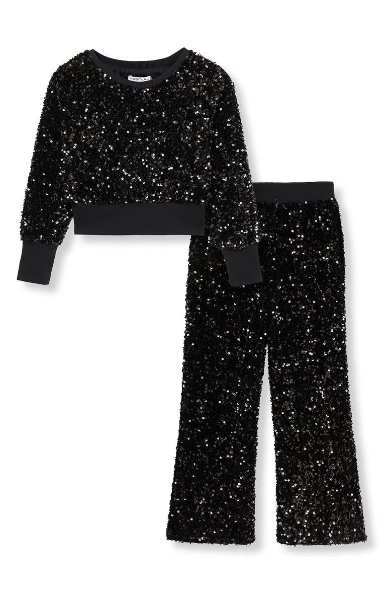 Habitual Kids Kids' Allover Sequin Sweatshirt & Pants Set, Main, color, 