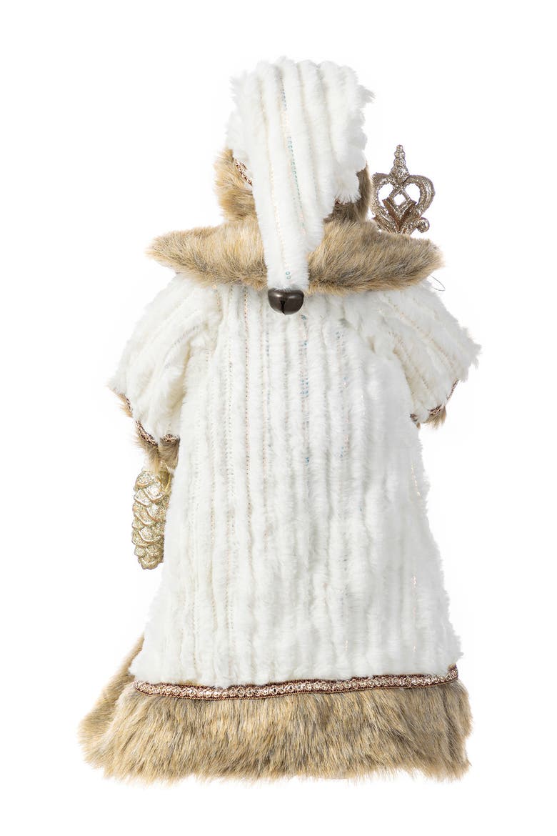 18"H Faux Fur Christmas Woodland Santa Figurine, Alternate, color, Brown