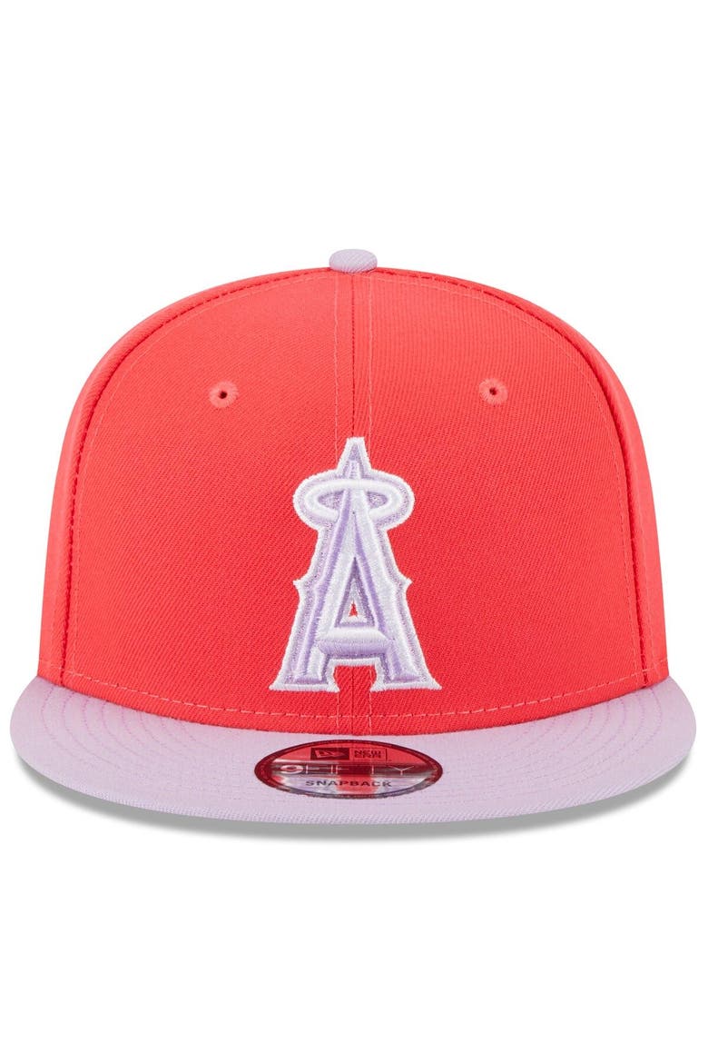 Men's New Era Red/Purple Los Angeles Angels Spring Basic Two-Tone 9FIFTY Snapback Hat, Alternate, color, Red