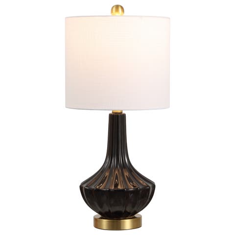 Parker 21.5" Contemporary Traditional Ceramic/Metal Gourd LED Table Lamp