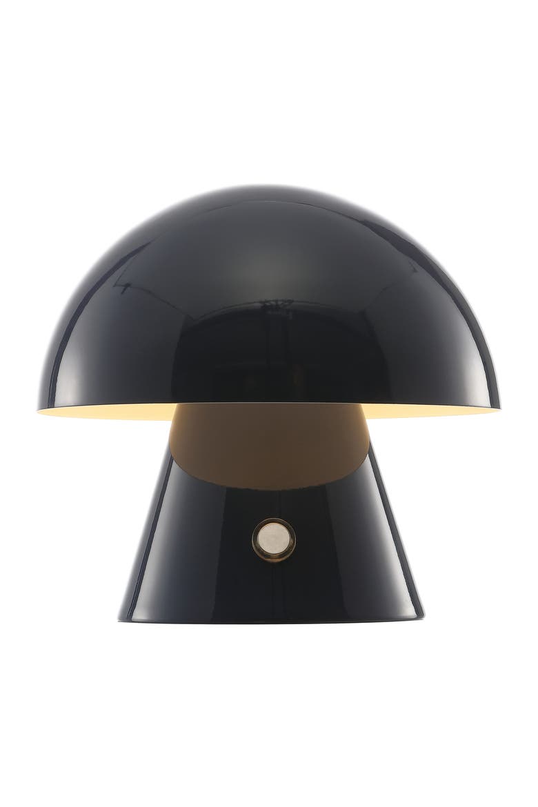 Porcini Contemporary Bohemian Rechargeable/Cordless Iron Integrated Portable LED Mushroom Table Lamp, Main, color, Navy