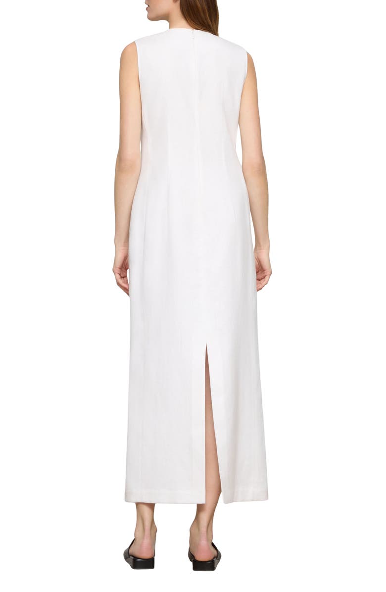Lafayette 148 New York Buttoned Linen Maxi Dress, Alternate, color, White